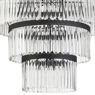 Emory 22-Light Black Forged Chandelier, Clear Glass