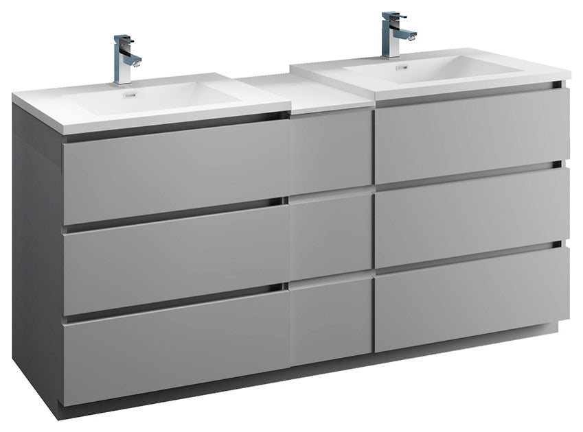 Fresca Lazzaro 72" Double Sink Cabinet With Integrated Sinks