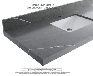 Elizabeth Oak 60" Double Sink Vanity, White 2" Piatra Gray