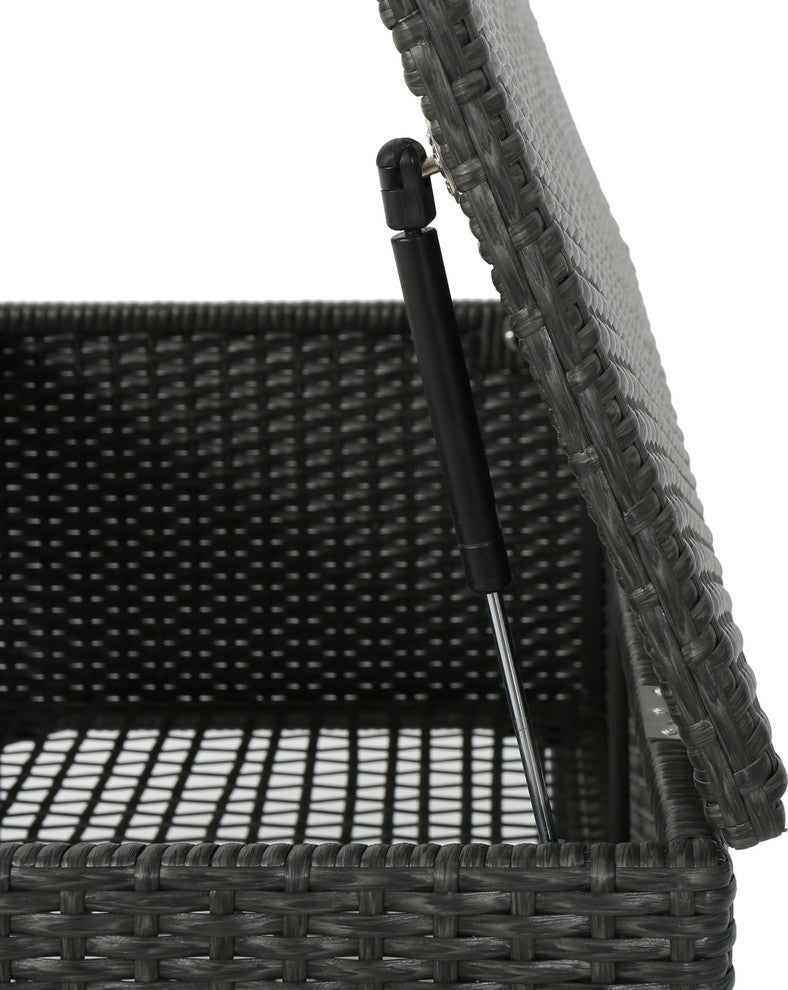 GDF Studio Irene Outdoor Wicker Storage Chest, Gray