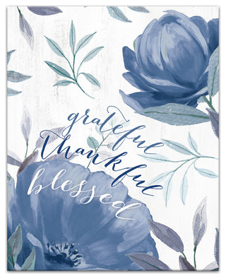 Grateful Thankful Blessed 16x20 Canvas Wall Art