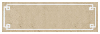 Madison Park Evan High Pile Bordered Bathroom Rug, Blue, Taupe, Runner