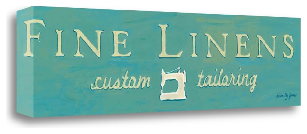 "Fine Linens Turquoise" By Susan Eby Glass, Giclee Print on Gallery Wrap Canvas