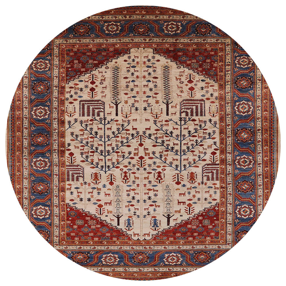 Ahgly Company Indoor Round Mid-Century Modern Area Rugs, 7' Round