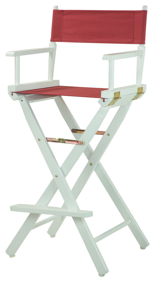 030" Director's Chair White Frame-Burgundy Canvas