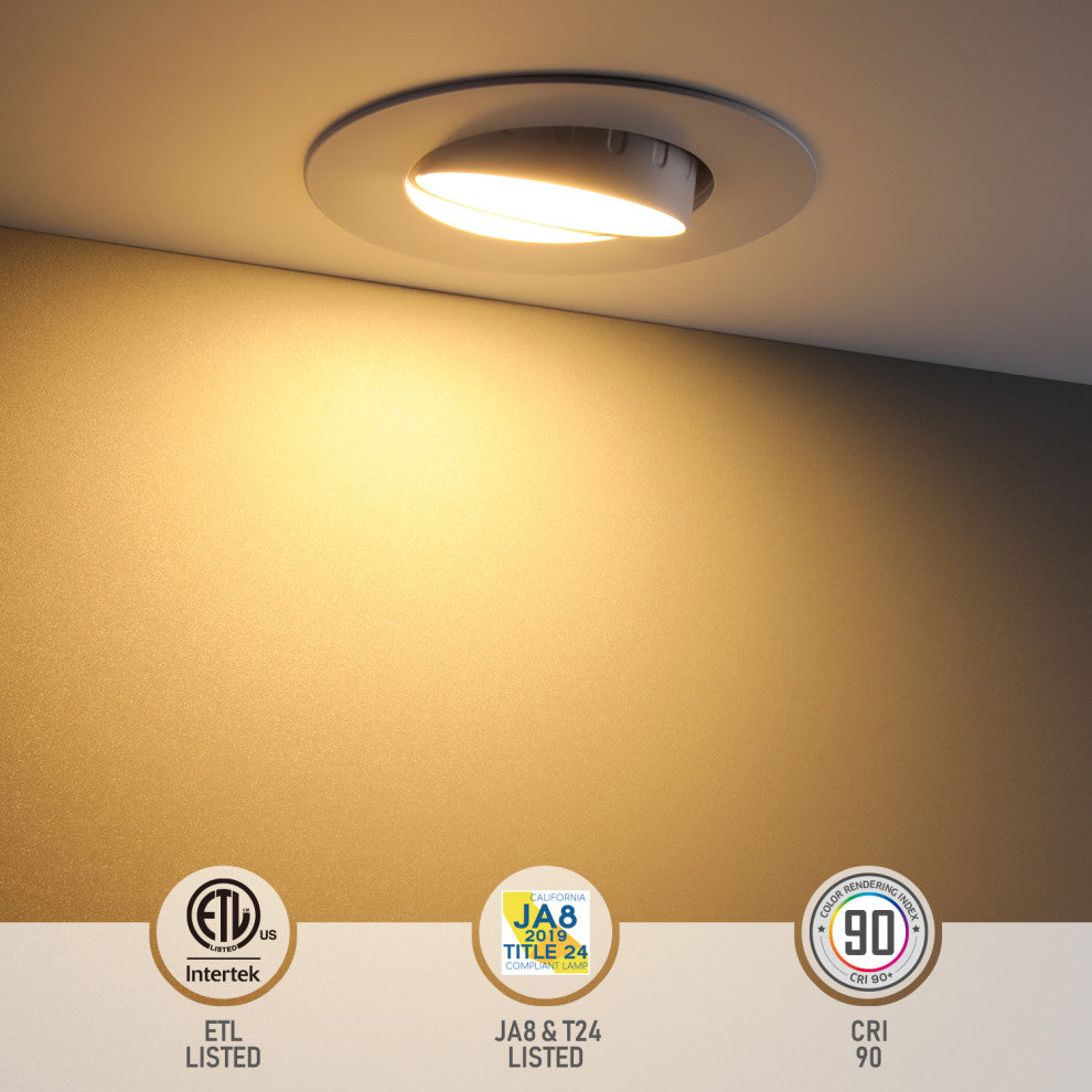 4 Pack 5/6" 5CCT Gimbal LED Recessed Light Dimmable 16W CRI90 Retrofit Can Light