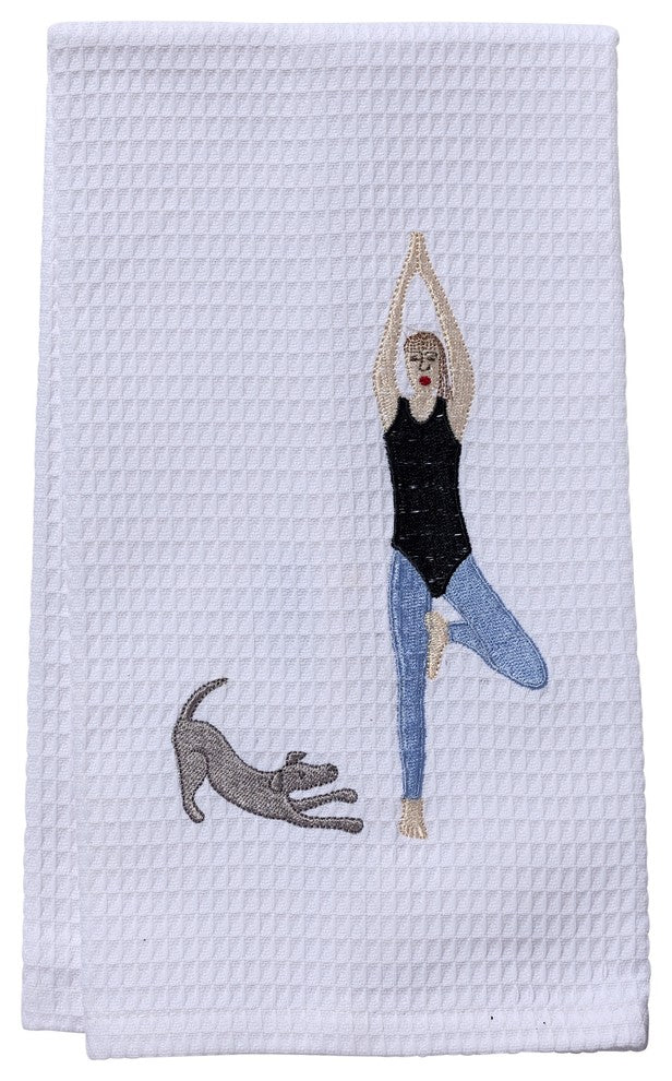 Waffle Weave Guest Towel, Hemmed Edge, Downward Dog