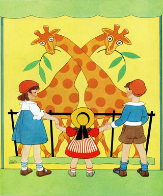 "Giraffes" Painting Print on Canvas by Curtis
