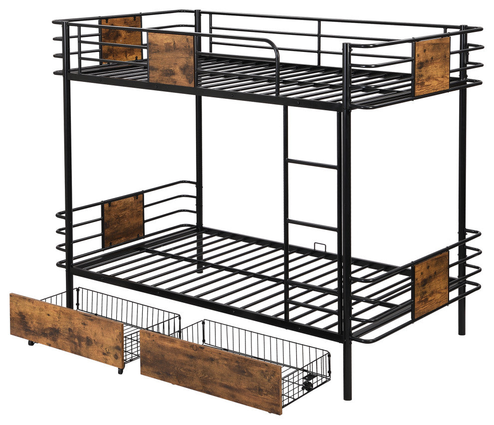 Gewnee Twin XL over Twin XL Metal Bunk Bed