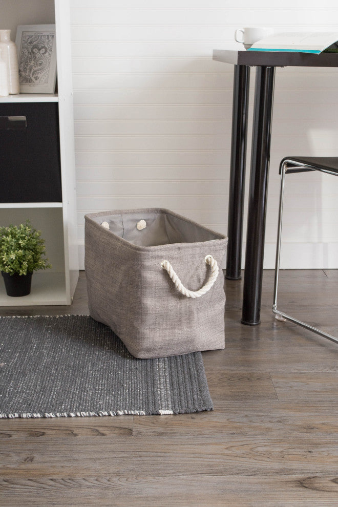Polyester Bin Variegated Gray Rectangle Medium 16"x10"x12"