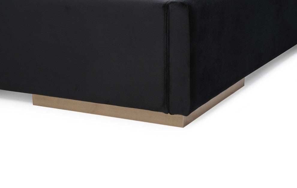 Nova Domus Cartier Black and Rosegold Bedroom Set, Eastern King