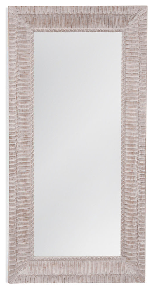 Janelle Floor Mirror - Distressed White