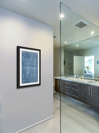 "Automobile 1919 Blueprint" Framed Painting Print