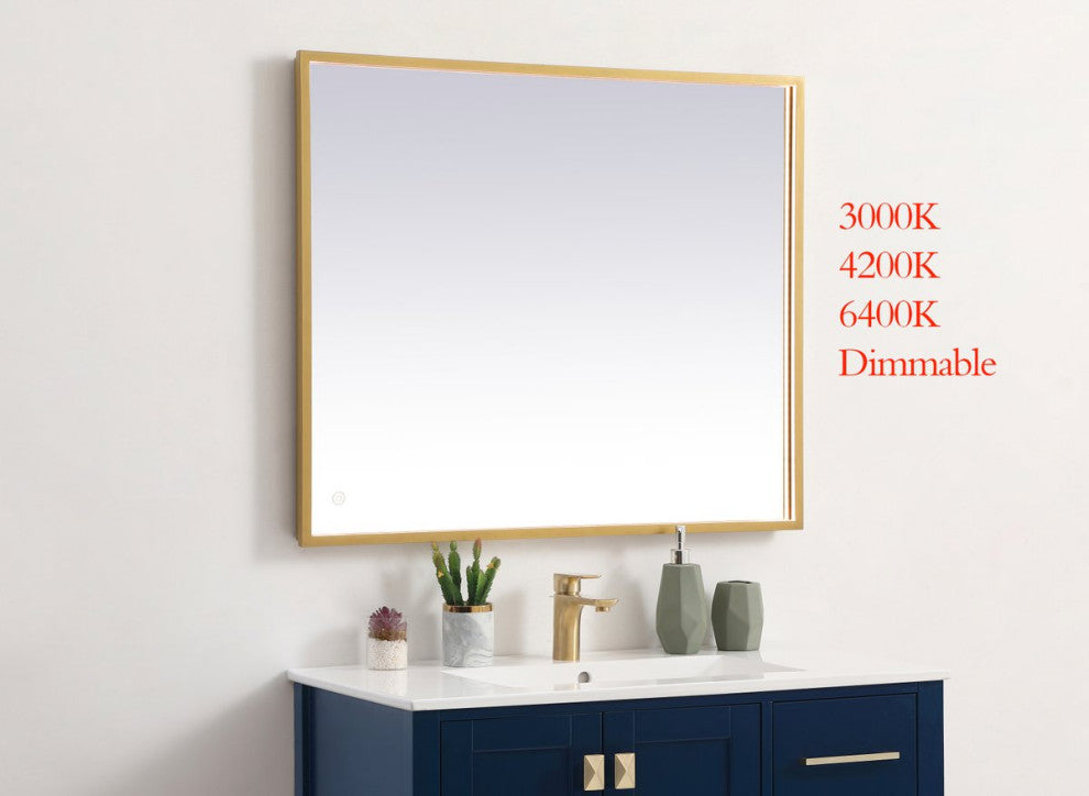 Modern Brass Led Mirror