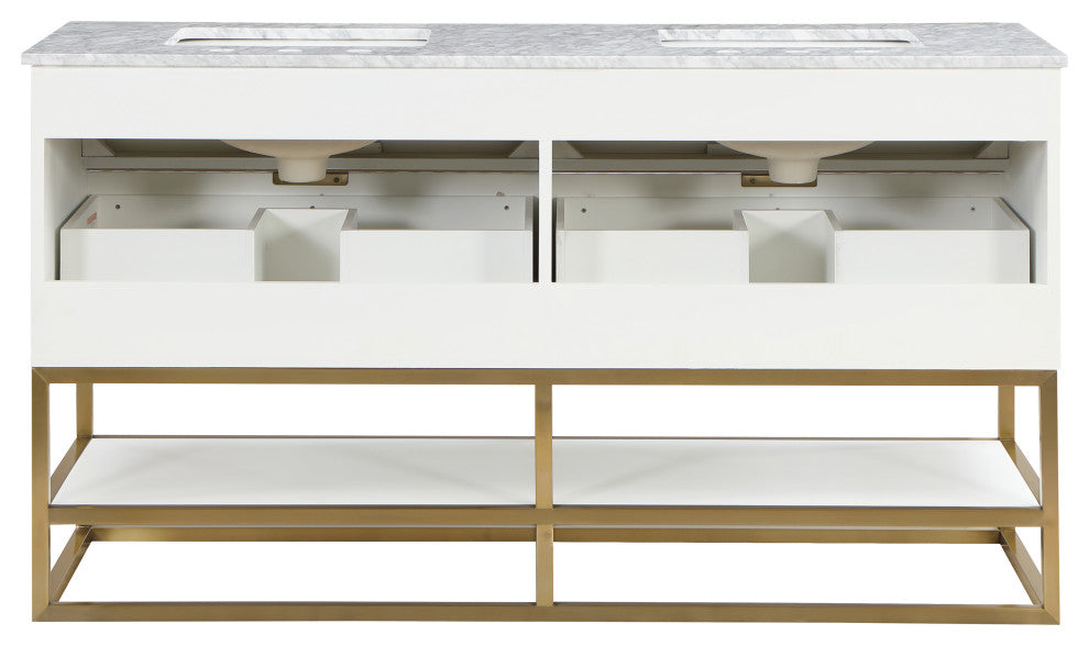 Monad Bathroom Vanity, White, 60" Wide