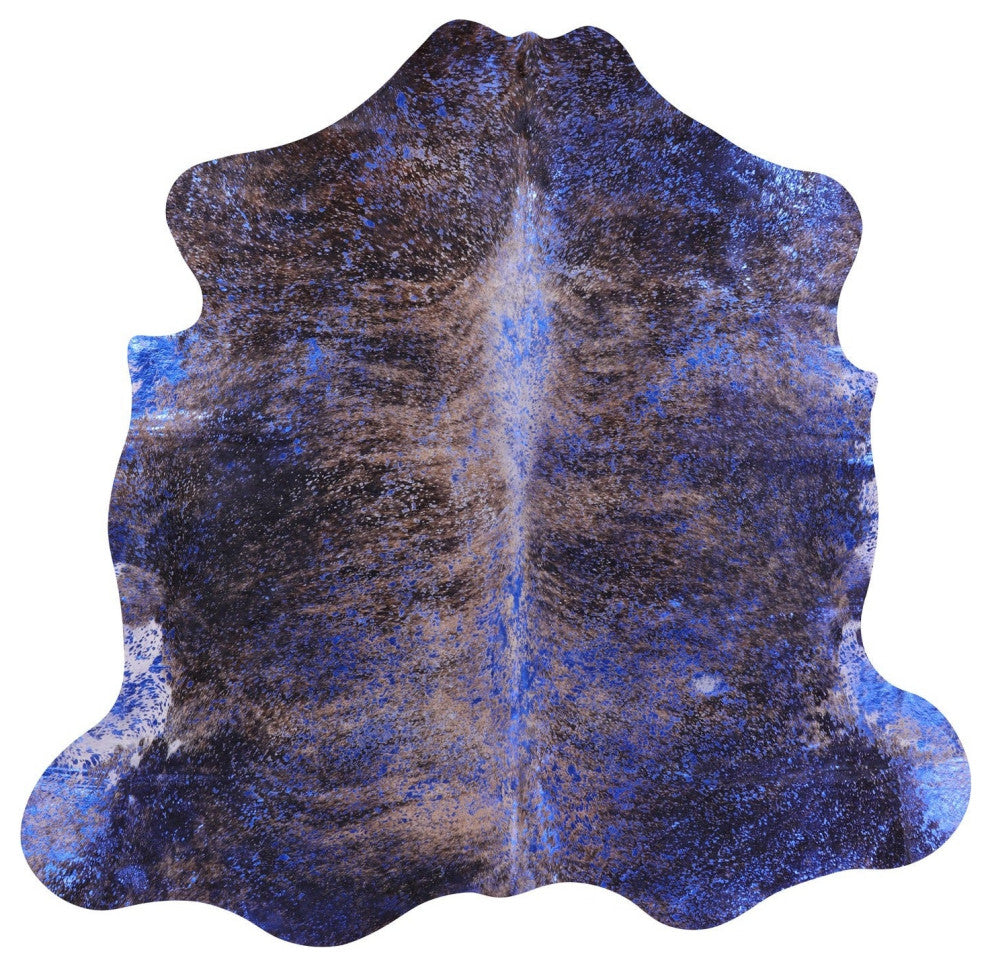 Blue Metallic Cowhide Rug 6' 8" X 6' 11" C2128