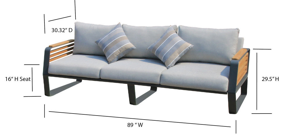 Palazzolo Outdoor Teak Patio and Coffee Table Set