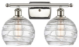 Deco Swirl Bath Vanity Light, Polished Nickel, Clear
