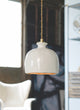 Bianca Ceramic Pendant, Gloss White and Gold