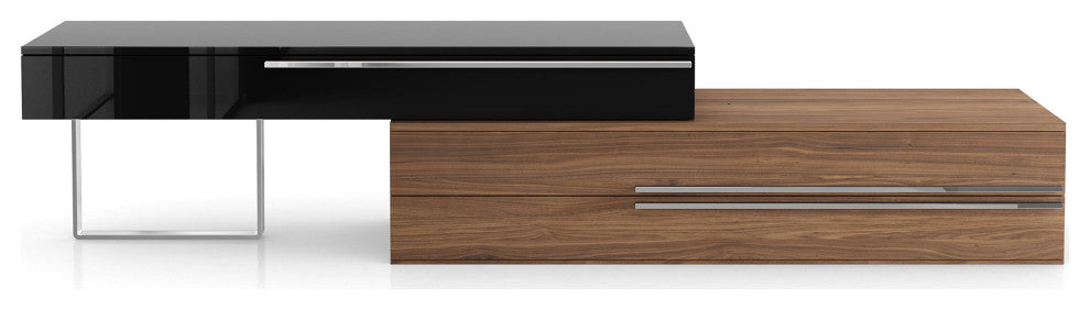 Gramercy Media Console, Walnut, Black Lacquer