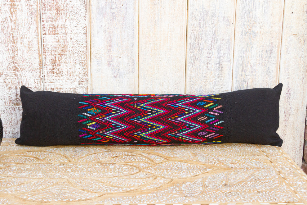 Long Vintage Mayan Brocade Zyanya Pillow