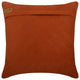 Pleated Crystal Embroidered Orange Suede 16"x16" Pillow Cover, Crystal Rust