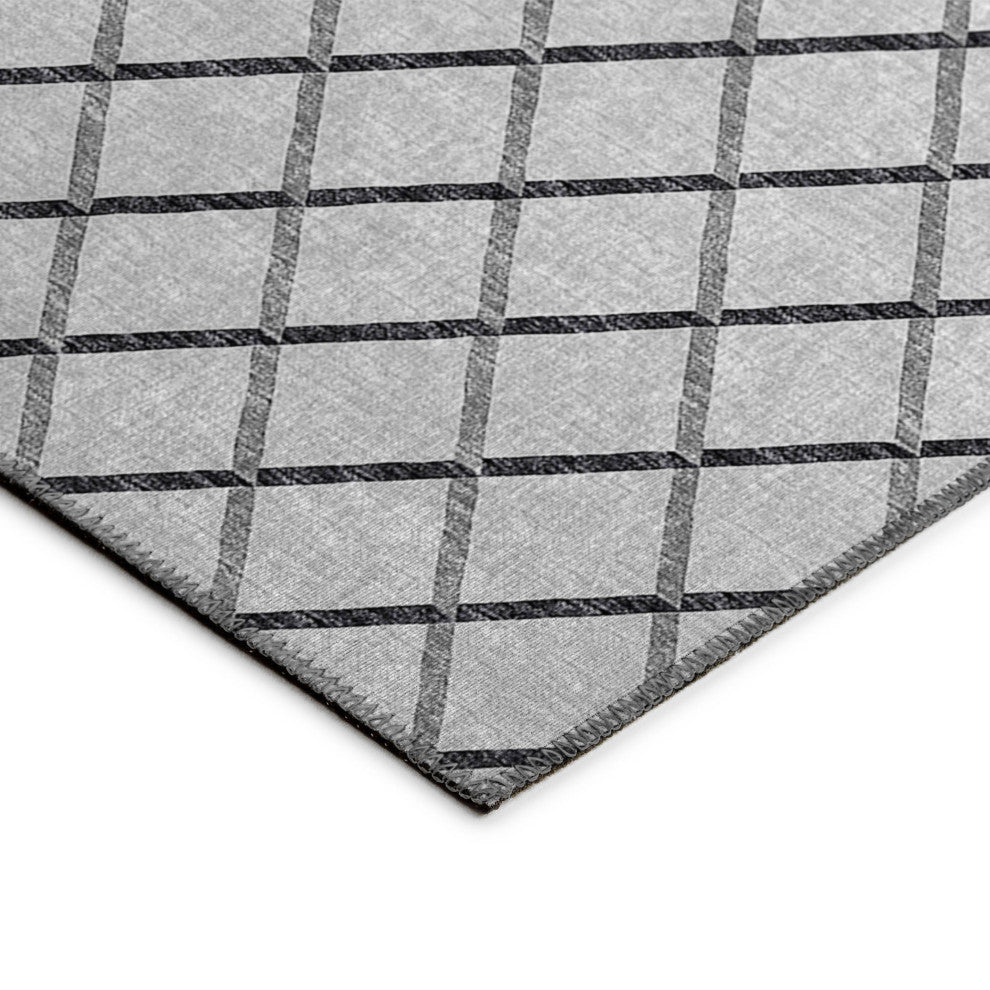 Indoor/Outdoor York YO1 Grey Machine Washable 5' x 7'6" Rug