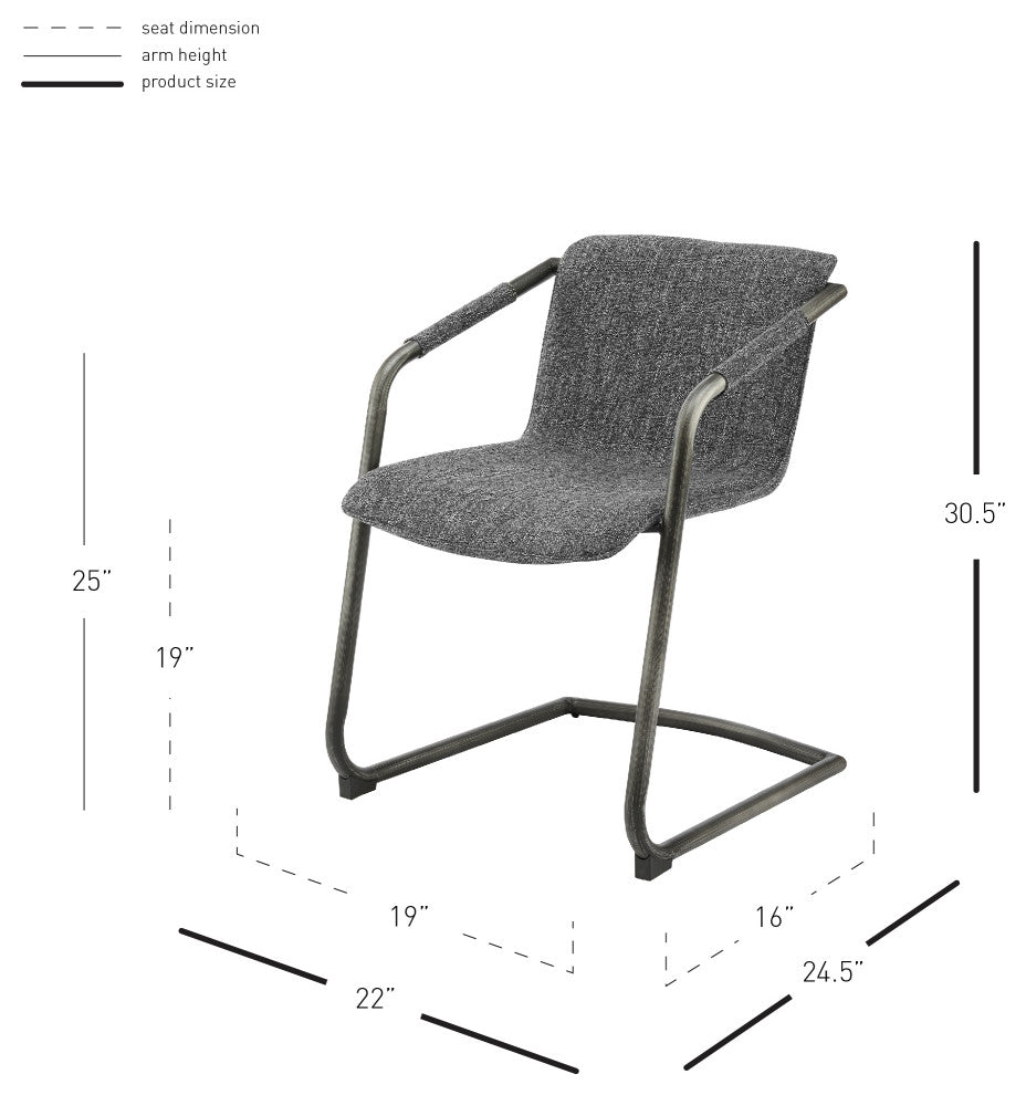 Indy Dining Side Chair, Set of 2, Blazer Dark Gray