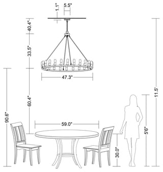 Iris 24-light Antique Black Round Chandelier