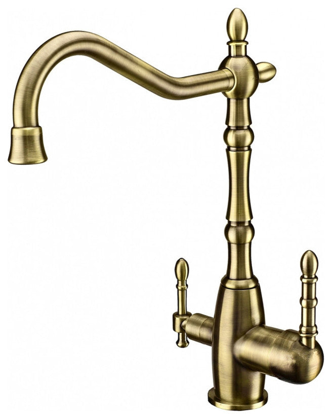 Rochefort Deck Mounted Antique Bronze Dual Handle Bathroom Faucet