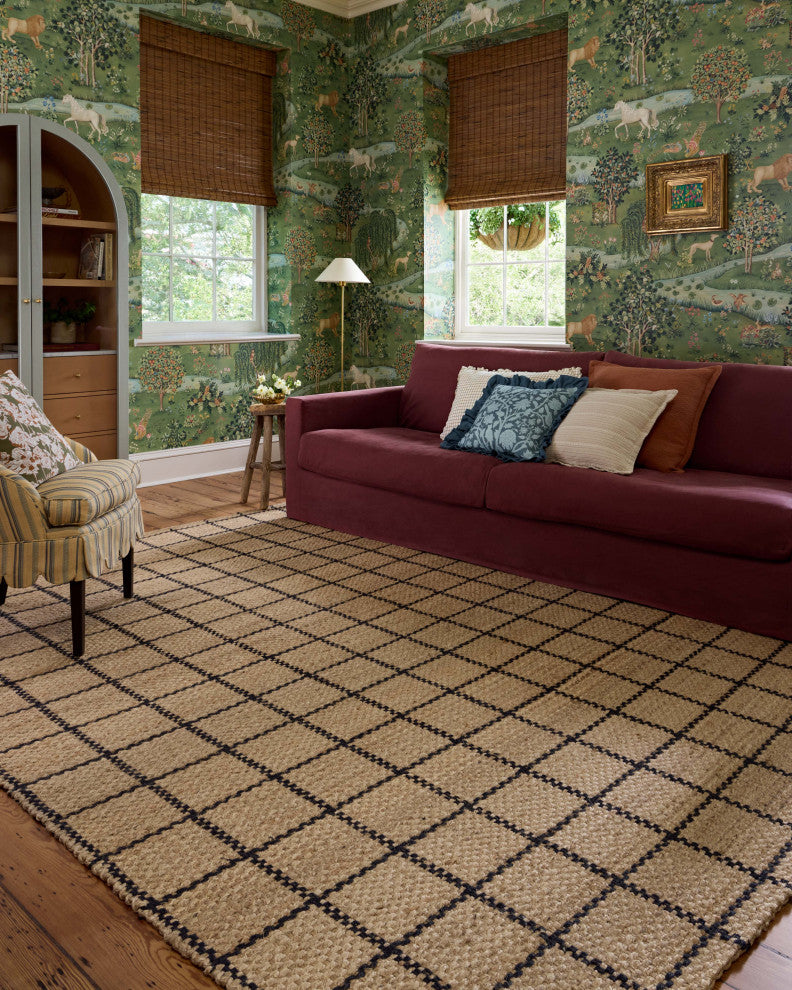 Chris Loves Julia x Loloi Fletcher Natural / Black 2'-6" x 7'-6" Runner Rug