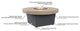 Circular Fire Pit Table, 48", Propane, Beige Powdercoat Top, Gray
