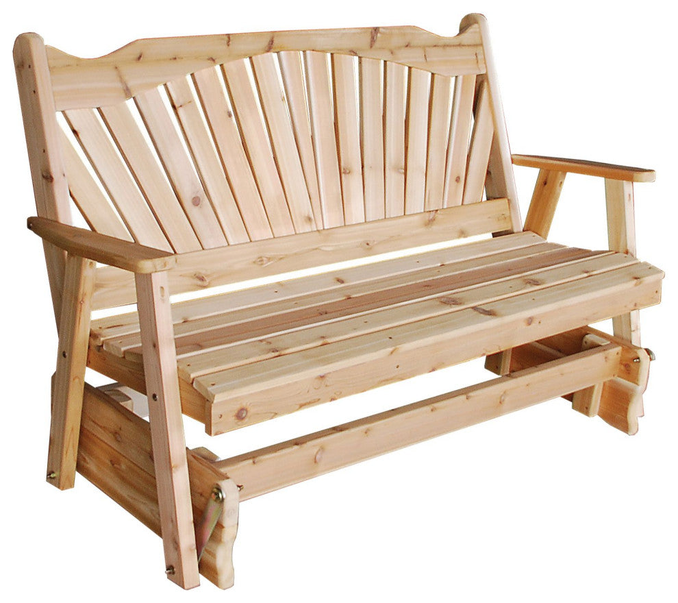 Pine Fanback Glider, Unfinished, 5 Foot
