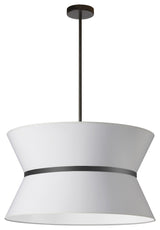 White Transitional Pendant With Matte Black Metal