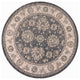 HomeRoots 8' Grey Ivory Machine Woven Floral Traditional Round Indoor Area Rug