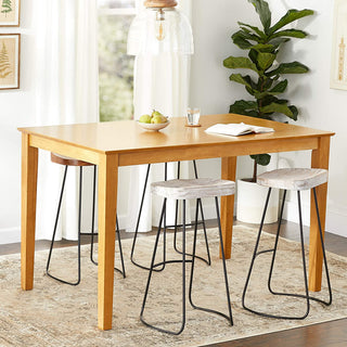 Modern Hardwood Dining Table with Rectangular Top and Sturdy Legs, Natural