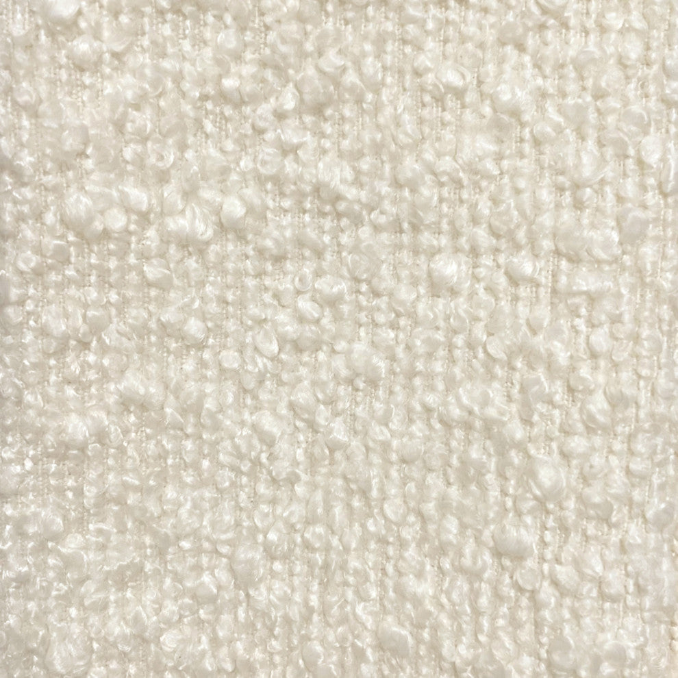 Contemporary Boucle Fabric Accent Chair, Ivory
