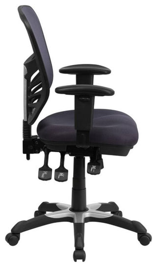 Pemberly Row Contemporary Mid Back Mesh Swivel Office Chair in Dark Gray