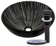 Novatto Godere Glass Vessel Sink and Drain, Oil Rubbed Bronze