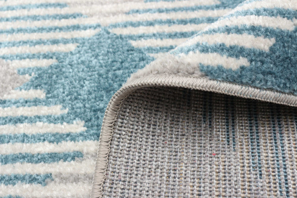 Aqua Kors Area Rug, Gray, 2'6"x8'