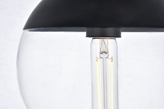Midcentury Modern Black And Clear 1-Light <br>Flush Mount
