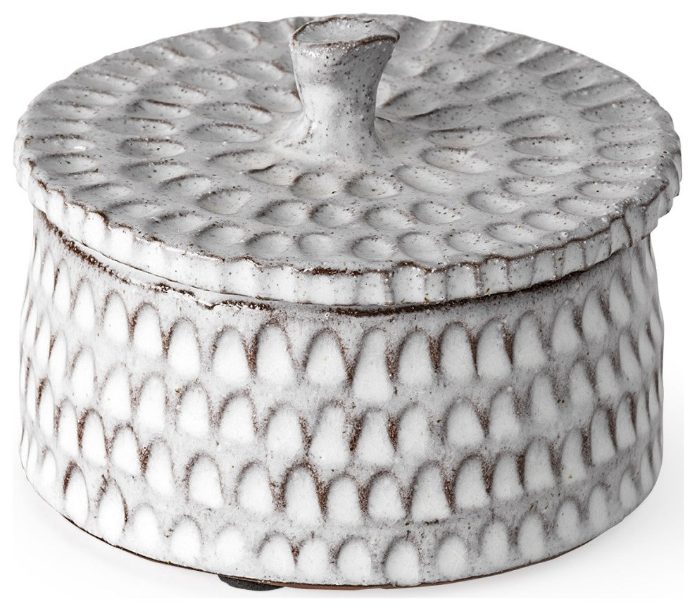 Petite Gray Ceramic Decorative Box