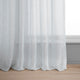 Solid FauxLinen Sheer Curtain, Single Panel, Aspen White, 50"x96"
