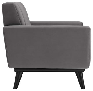Engage Channel Tufted Performance Velvet Armchair Gray