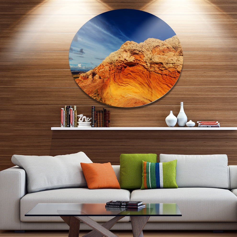 Coyote Buttes Of Vermillion Cliffs, Landscape Disc Metal Artwork, 23"