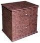 Benzara BM194750 Leather Wooden Nightstand with Two Drawers, Brown