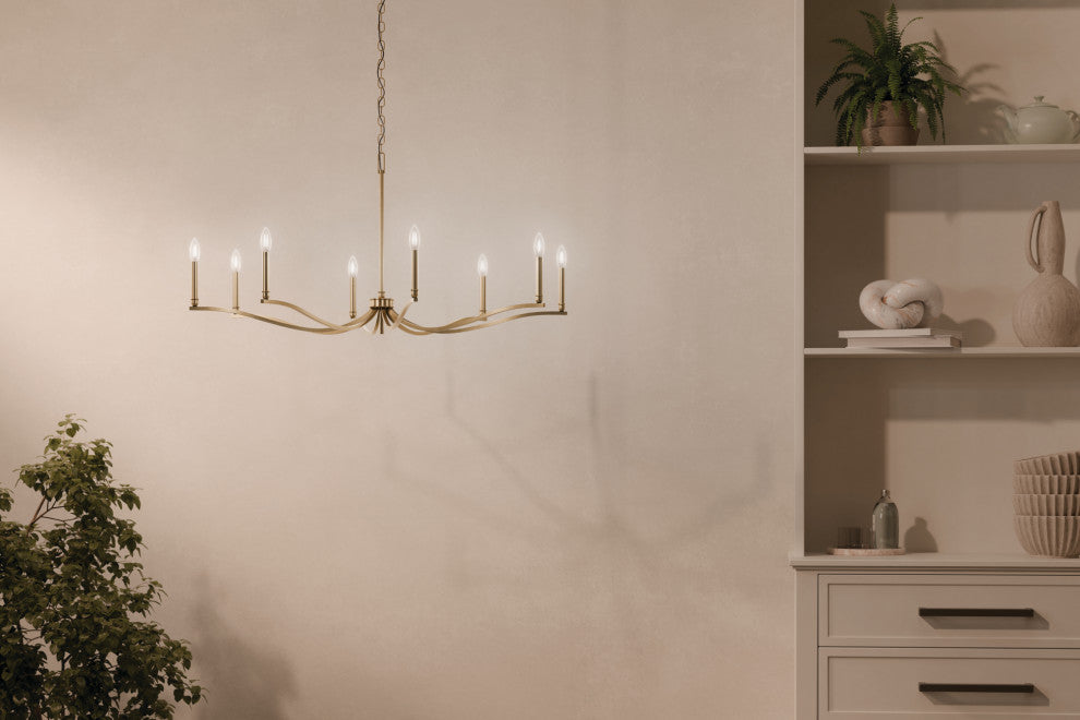 Malene Chandelier, Champagne Bronze, 42 Inch