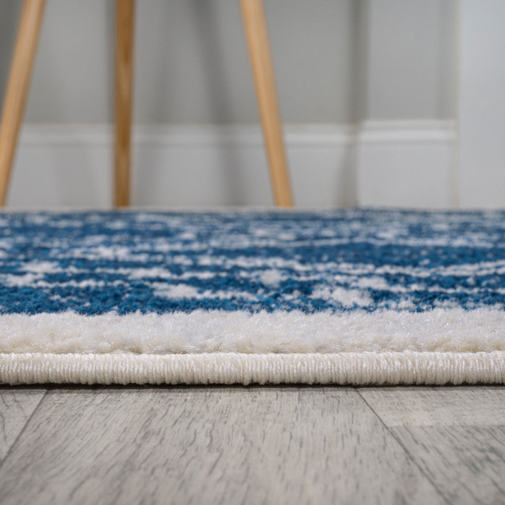 Amir Moroccan Beni Souk Rug, Navy/Ivory, 4 X 6