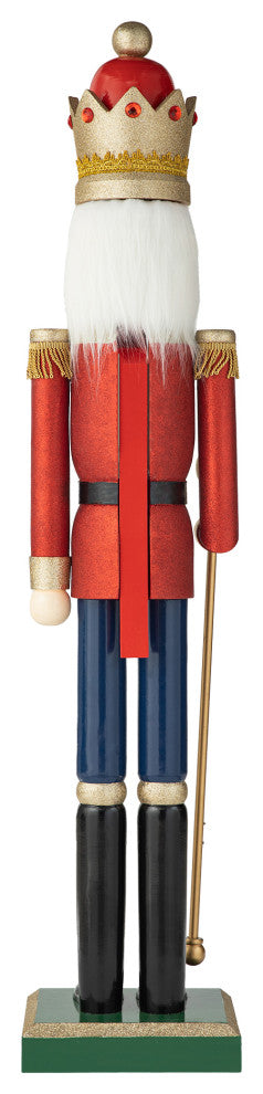 54"H Wooden Christmas Glitter King Nutcracker