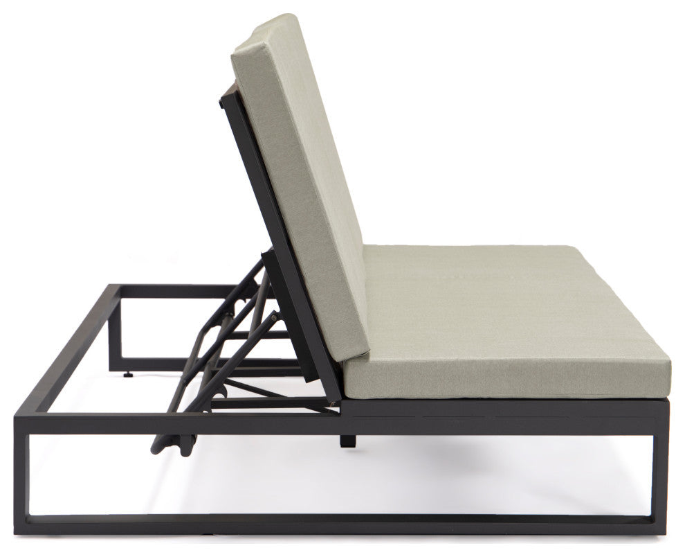 LeisureMod Chelsea Convertible 2-in-1 Sofa and Double Chaise Lounge, Beige